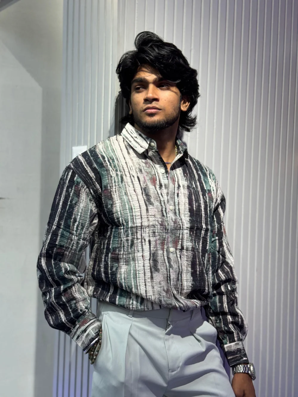 JAPANESE CREPE SATIN SHIRT