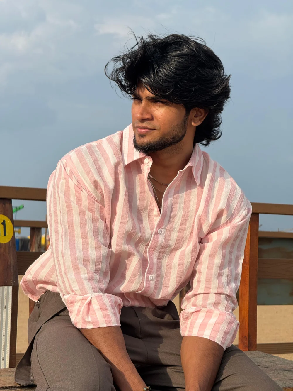 KOREAN LINEN STRIPED SHIRT