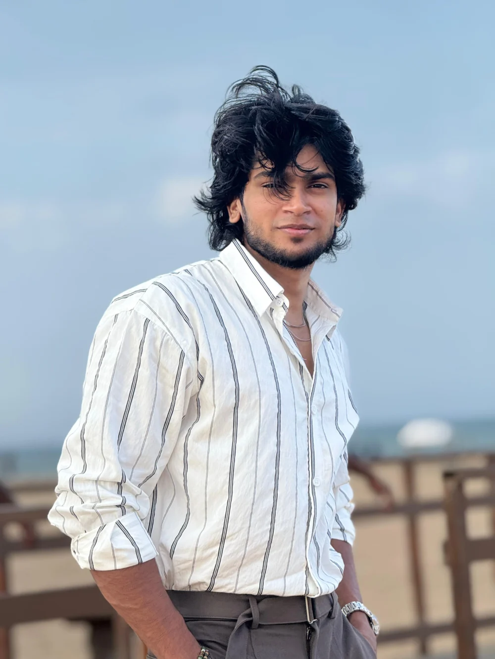 KOREAN LINEN STRIPED SHIRT - Image 2