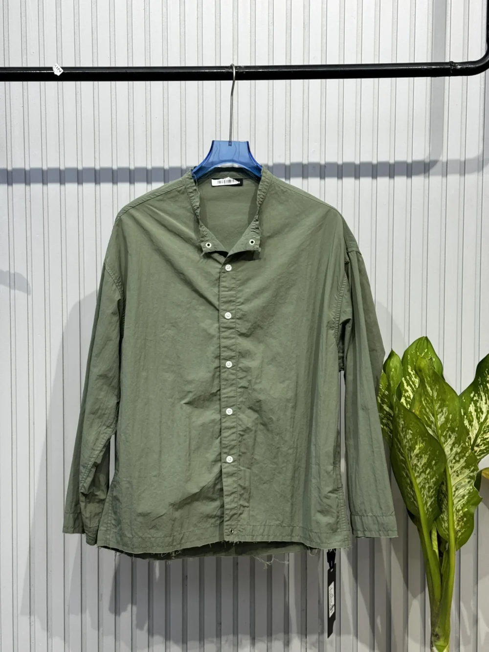 Rugged Mandarin Neck Streetwear Shirt