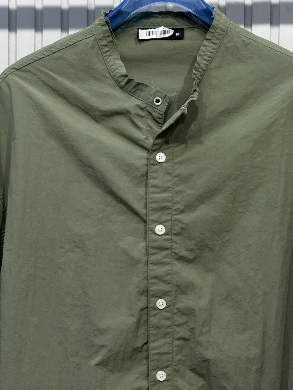 Rugged Mandarin Neck Streetwear Shirt - Image 4