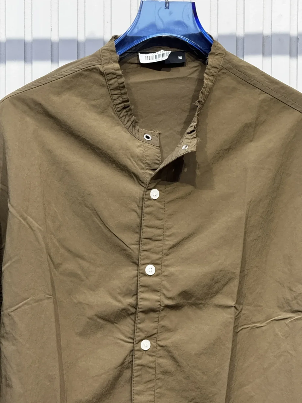 Rugged Mandarin Neck Streetwear Shirt - Image 5
