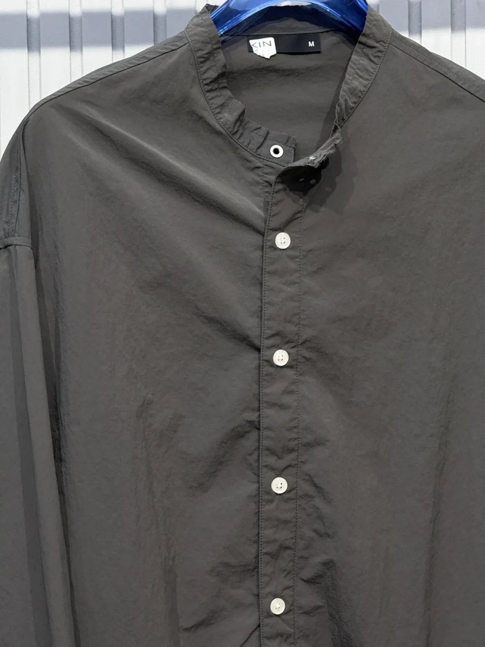 Rugged Mandarin Neck Streetwear Shirt - Image 6