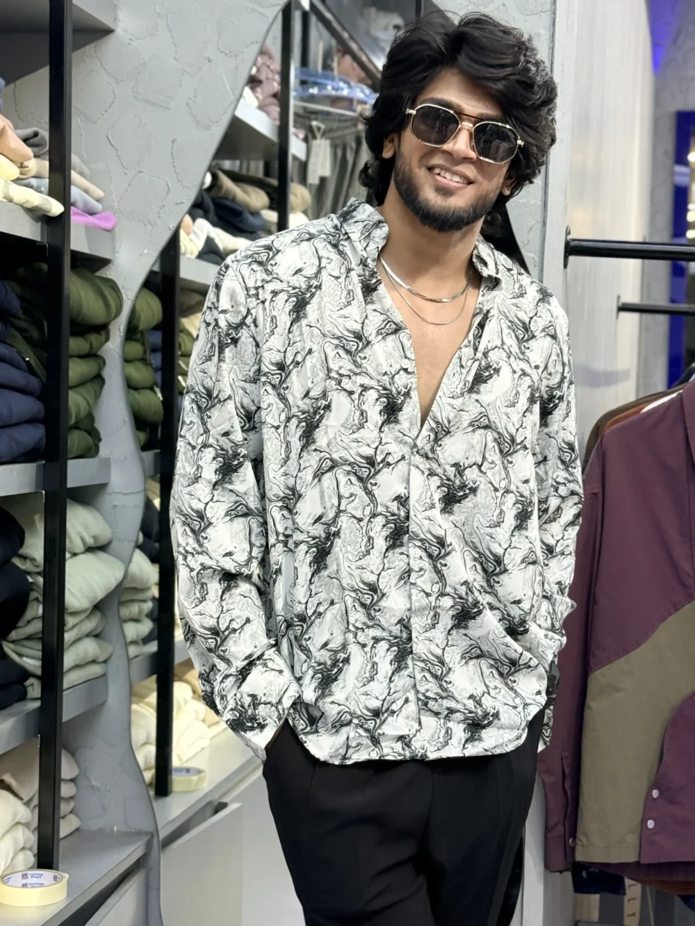Abstract Print Statement Shirt