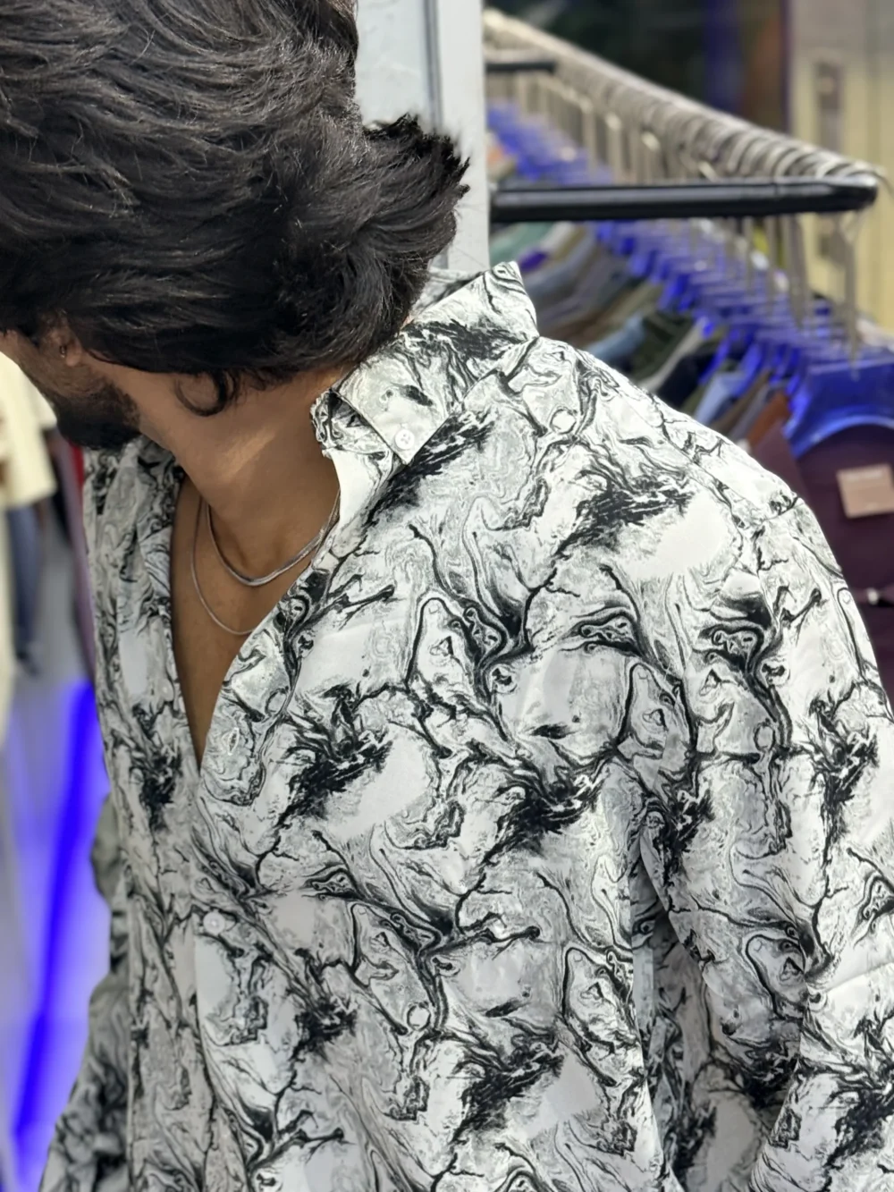 Abstract Print Statement Shirt - Image 3