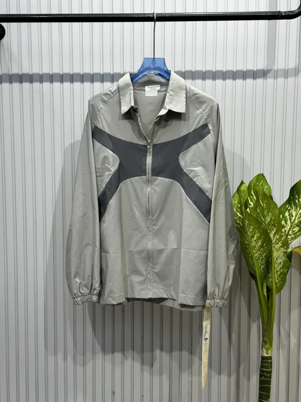 X Contrast Panel Design Shirt