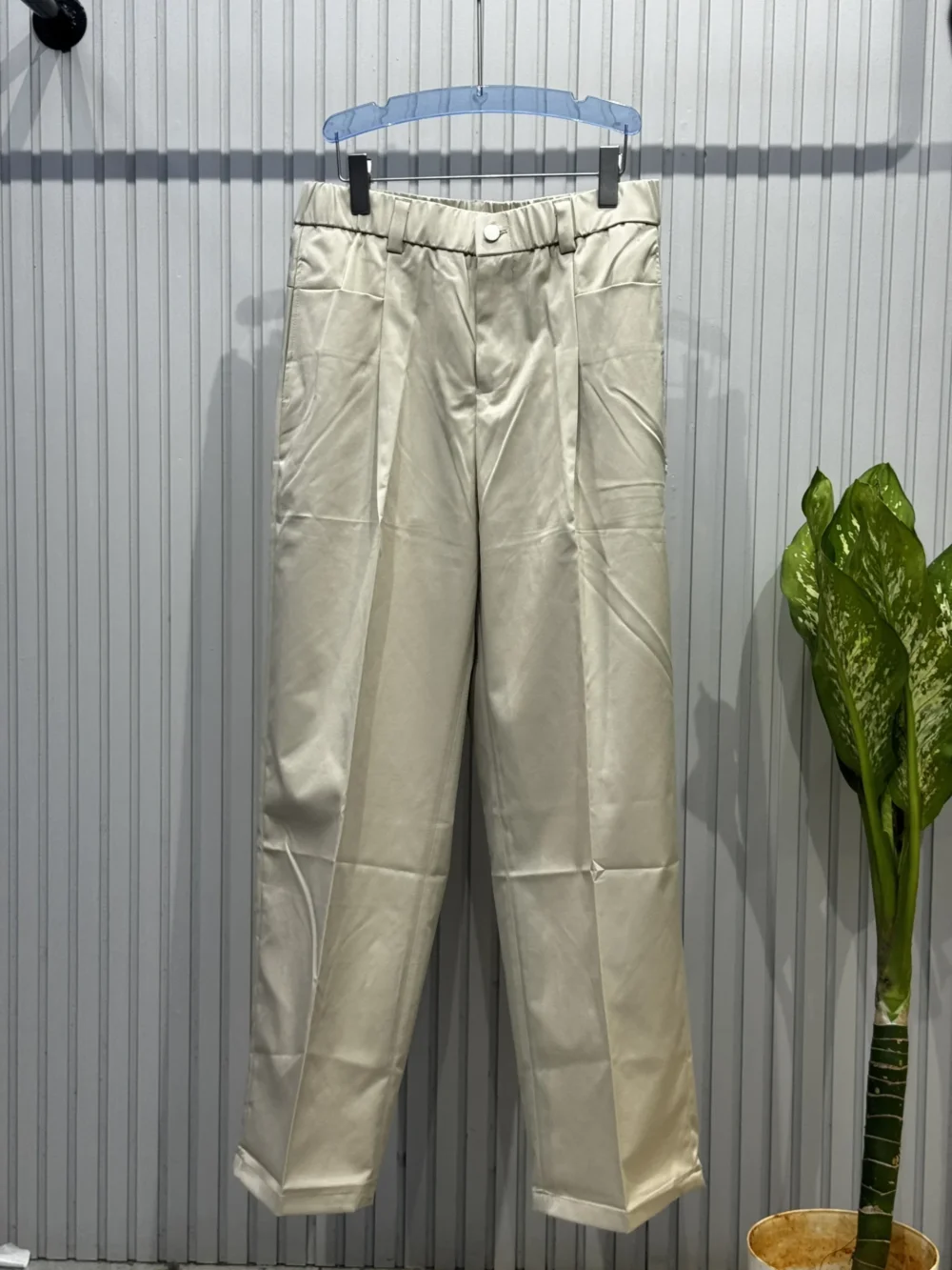 Imported Korean Beige Relaxed Trousers