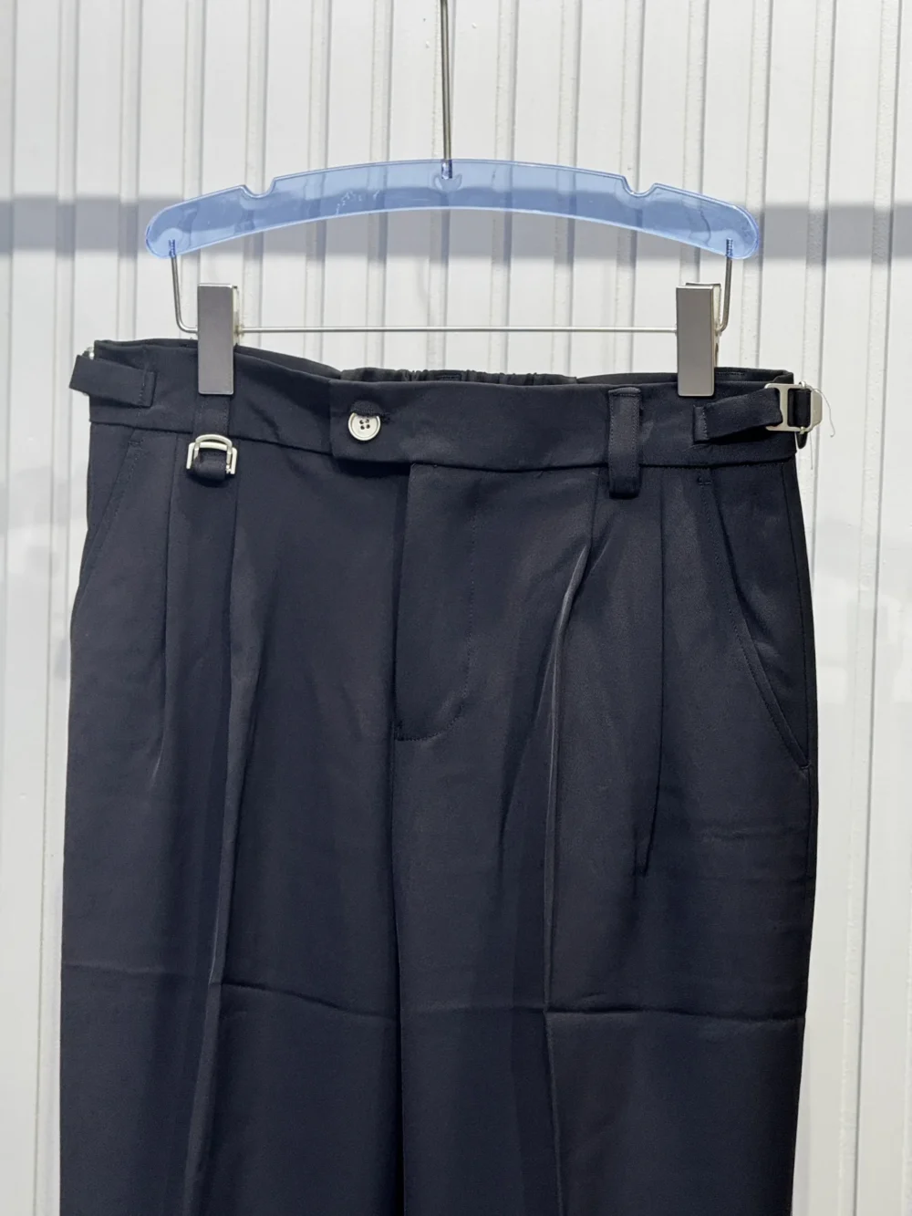 Midnight Black Imported Korean Pleated Trousers - Image 2