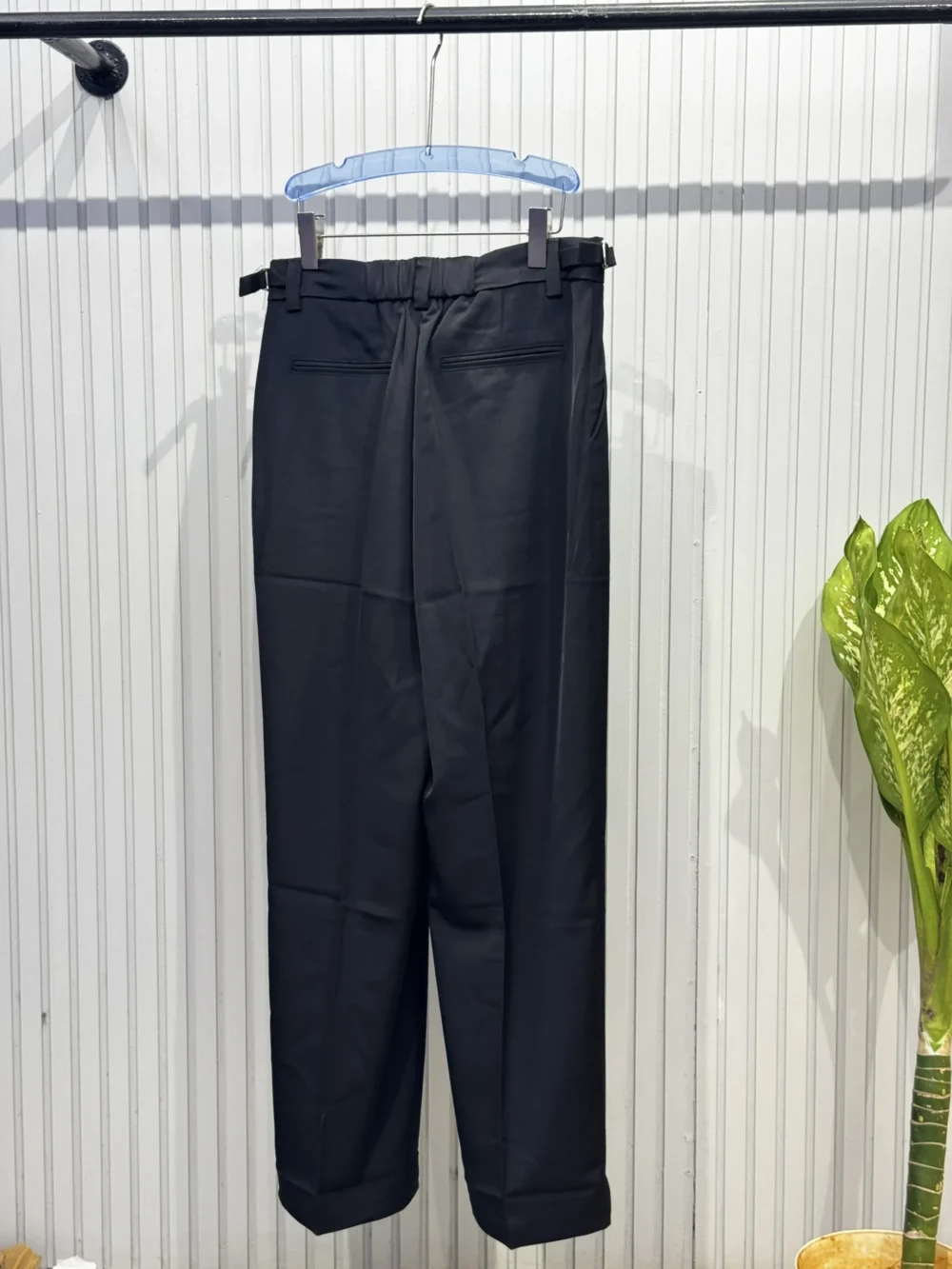 Midnight Black Imported Korean Pleated Trousers - Image 3