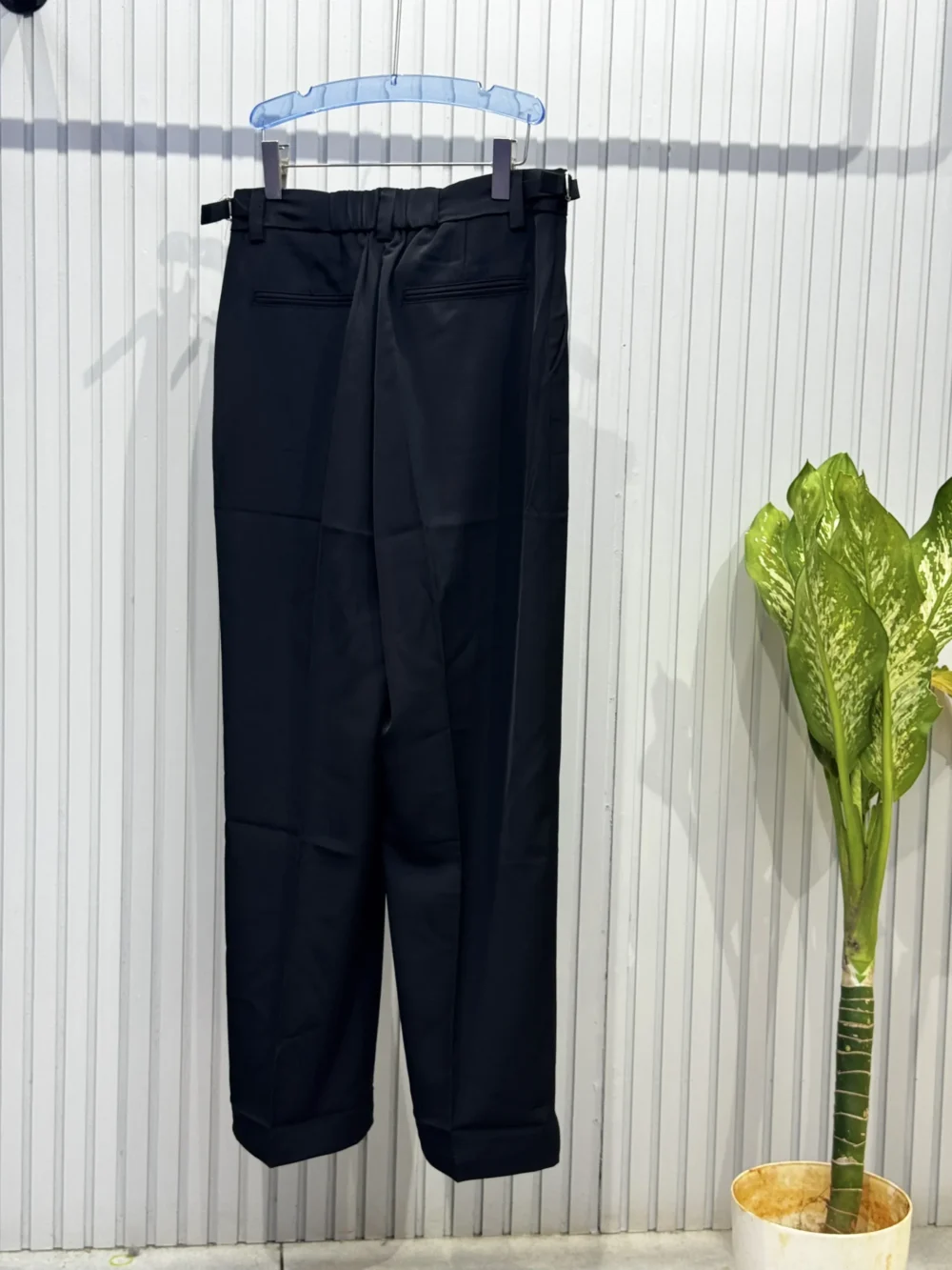 Black Belted Imported Relaxed Trousers - Image 3