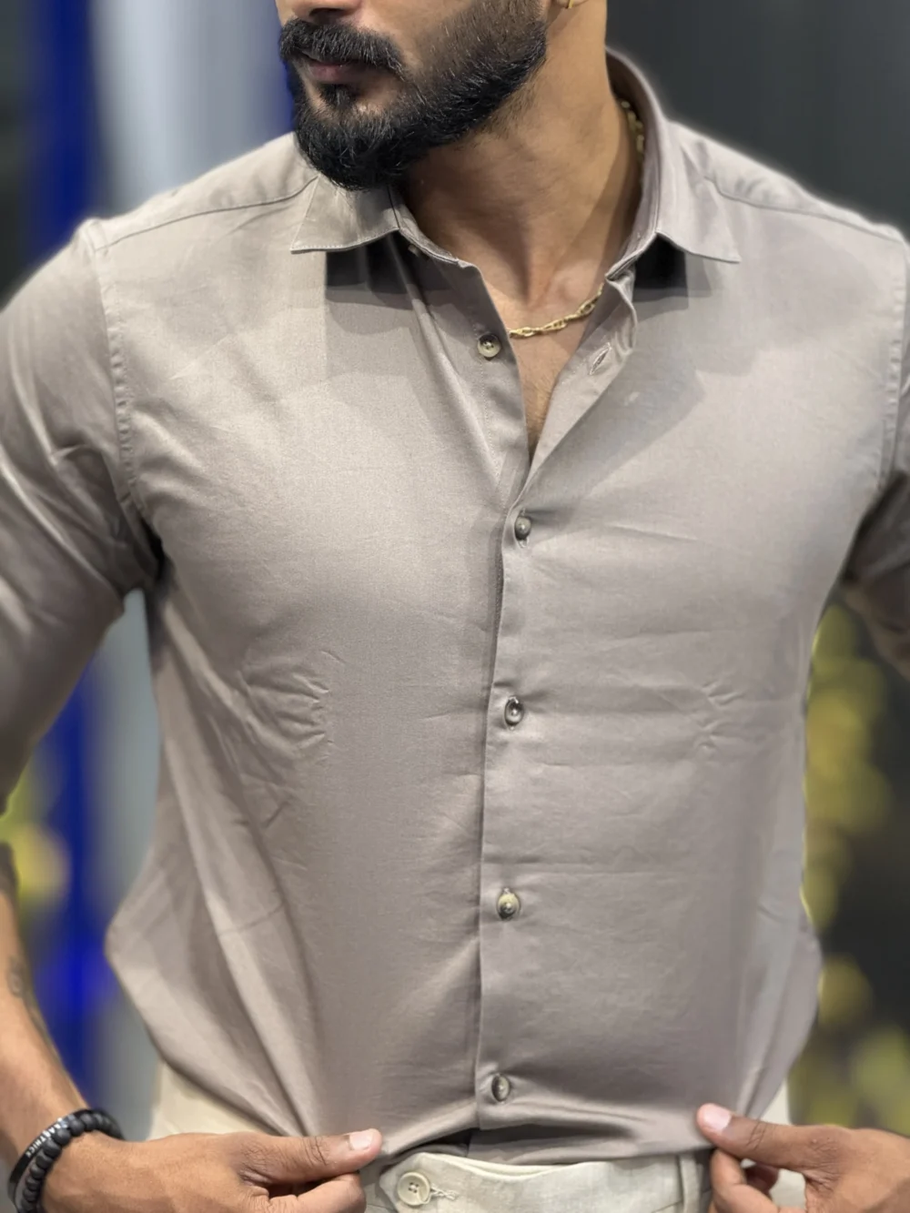 VEGAS SATIN STRETCH SHIRT - Image 2