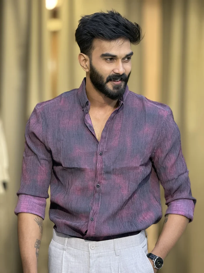 Imported Textured  print shirt