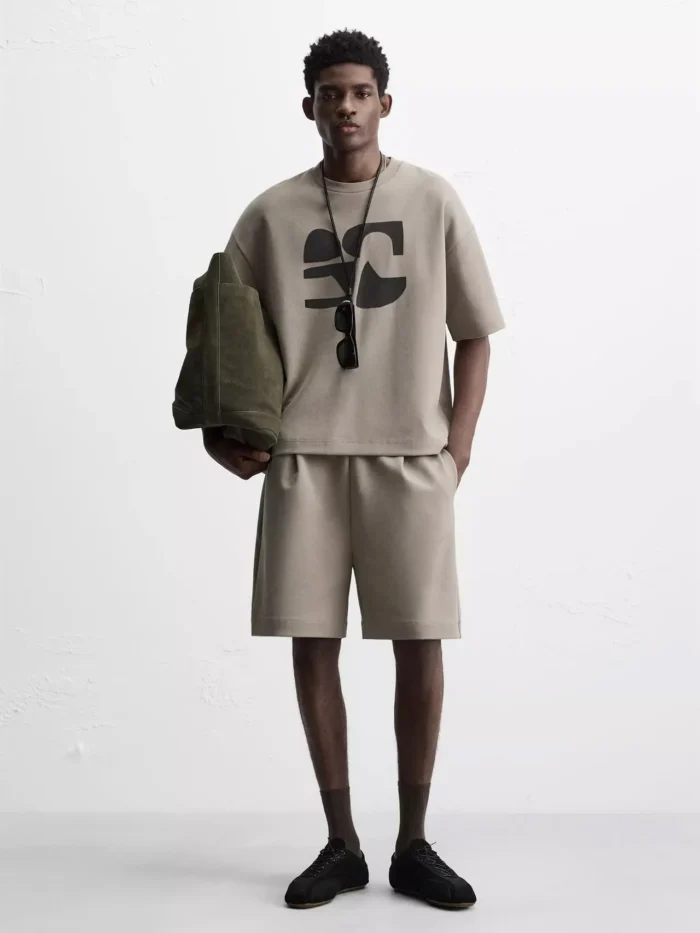 Zara TECHNICAL TEXTURE SUEDE PRINT